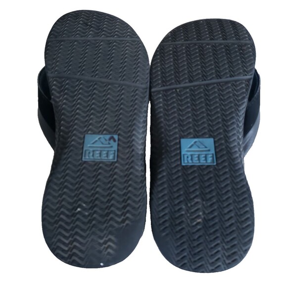 Men’s Reef Anchor Flip Flop Sandals  Men\'s Size 10 Black Blue